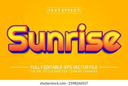 Sunrise font Text effect editable