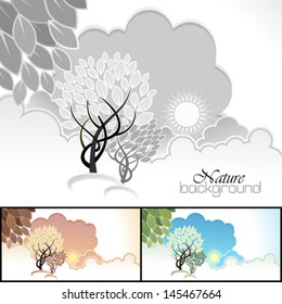 Sunrise in forest background