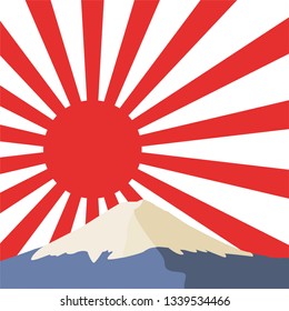 sunrise with Fuji Mountain background, Vector
