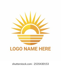 Sunrise Glory Golden Icon Vector Design Isolated vector symbols on white background