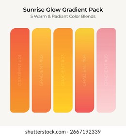 Sunrise Glow Gradient Pack 5 mezclas de colores cálidos y radiantes