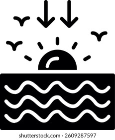 Sunrise Glyph Icon Vector Design