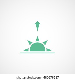 Sunrise Green Flat Icon On White Background