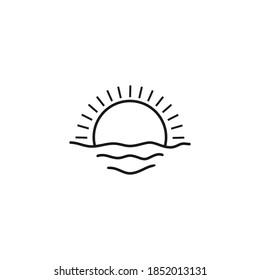 Sunrise Hair Line Logo Design Stock Vector (Royalty Free) 1852013131 ...