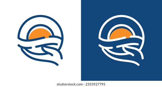 diseño de logotipo de combinación de cremallera y mano hecho con estilo de línea