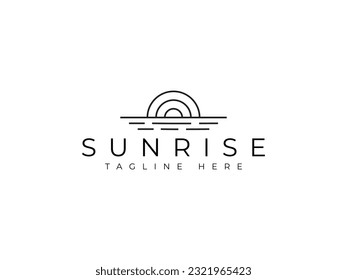 Sonnenaufgang in der Horizontlinie, Vektorgrafik-Logo-Design