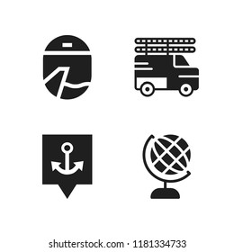 sunrise icon. 4 sunrise vector icons set. airplane, truck and earth globe icons for web and design about sunrise theme