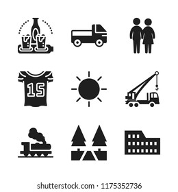 sunrise icon. 9 sunrise vector icons set. path, couple silhouette and coliseum icons for web and design about sunrise theme
