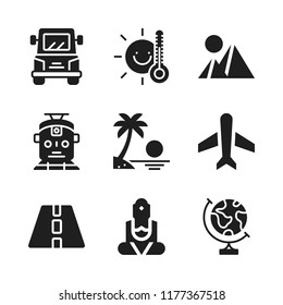 sunrise icon. 9 sunrise vector icons set. airplane, earth globe and sunset icons for web and design about sunrise theme