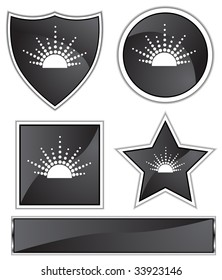 negro icono de la salida del sol