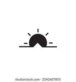 Sonnenaufgang Symbol schwarz-weißes Vektorzeichen