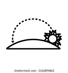 Sunrise Icon. Bold outline design with editable stroke width. Vector Illustration.