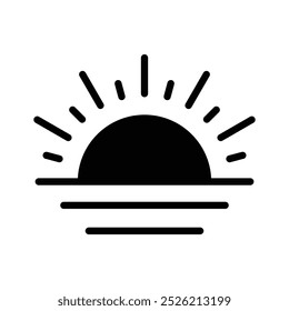 A sunrise icon depicting the sun rising over the horizon, symbolizing a new day and fresh beginnings.