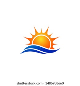 sunrise icon  design template. Trendy style, vector eps 10