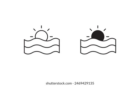 Sunrise icon design with white background stock illustration