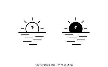 Sunrise icon design with white background stock illustration