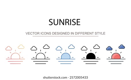 Sunrise icon design with white background stock illustration