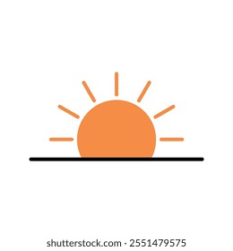 Sunrise icon. Editable weather icon vector