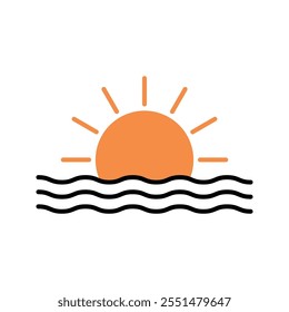 Sunrise icon. Editable weather icon vector