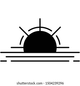 Sunrise icon fill vector illustration 