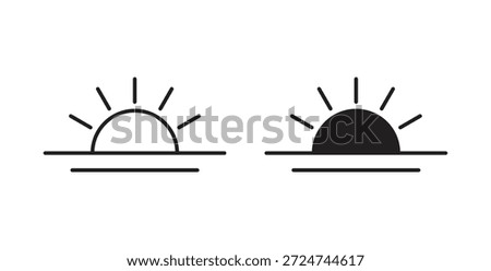 Sunrise icon. filled flat sign for mobile concept and web design