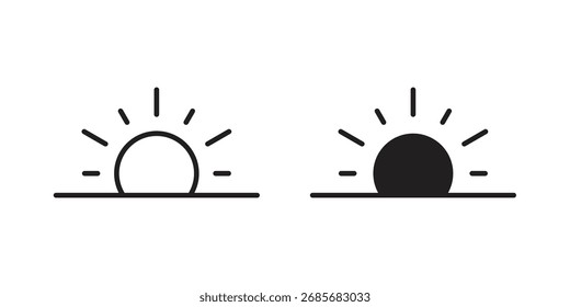 Sunrise icon flat black and white logo