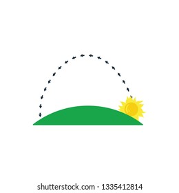 Sunrise icon. Flat color design. Vector illustration.