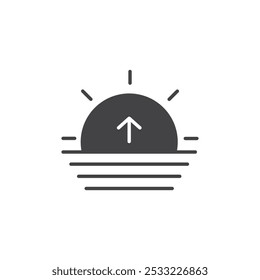Conjunto de contorno simple plano del icono de la salida del sol