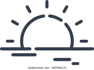 Sunrise icon flat style isolated on white background