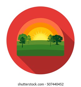 Sunrise icon in flat style isolated on white background. Weather symbol stock vector illustration.