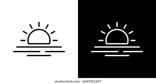 Sonnenaufgang Symbol Flaches Logo, Vektor. perfekt für UI-Designs
