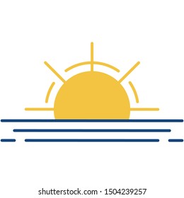 Sunrise icon flat vector illustration 