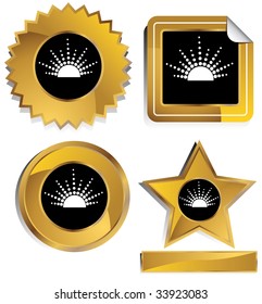 sunrise icon gold window