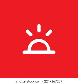 Sunrise icon, graphic resource template, vector illustration.