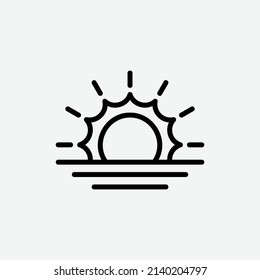  sunrise icon, isolated weather outline icon in light grey background, perfect for website, blog, logo, graphic design, social media, UI, mobile app, vector illustration