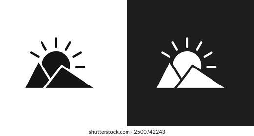 Vector de arte de línea de icono de salida del sol