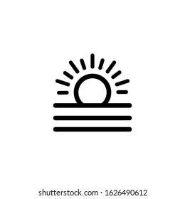 Sunrise icon. Line design template