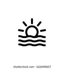 Sunrise icon. Line design template