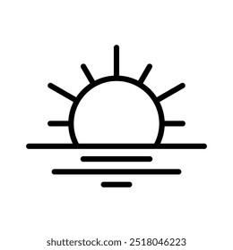 sunrise icon line vector design in trendy style
