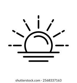 Sunrise icon line vector illustration design with trendy style
