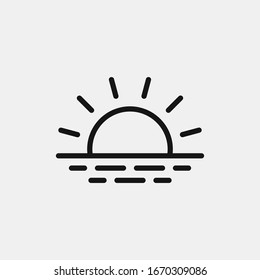 Sunrise icon logo design. simple flat vector illustration