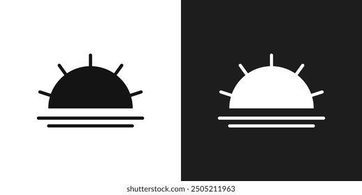 Sunrise icon logo set vector