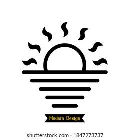 sunrise icon with modern design. vector illustration