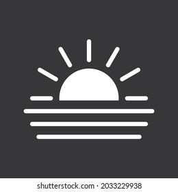 icono de la salida del sol sobre fondo gris