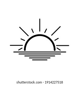 Sunrise Icon On White Background.