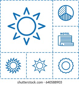 Sunrise icon. set of 6 sunrise outline icons such as sun
