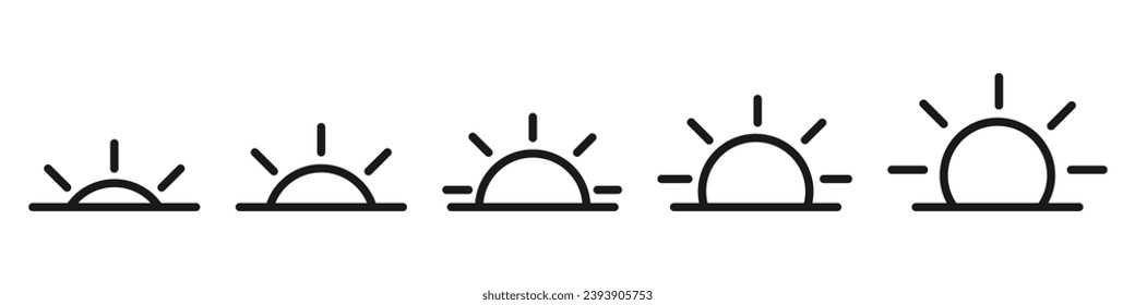 Conjunto de iconos de Sunrise. Ilustración vectorial.