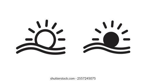 Sunrise Icon set. vector illustration set