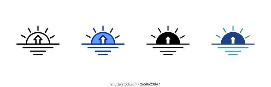 Sunrise icon sheet multiple style collection