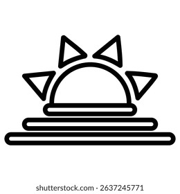 sunrise icon Simple thin line stroke